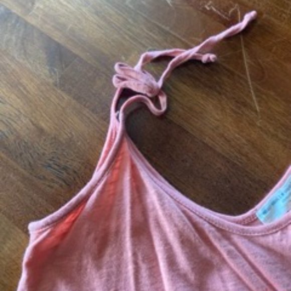 Urban Outfitters Salmon Crop Top with Ruffle and Tie Up Straps - Picture 6 of 6